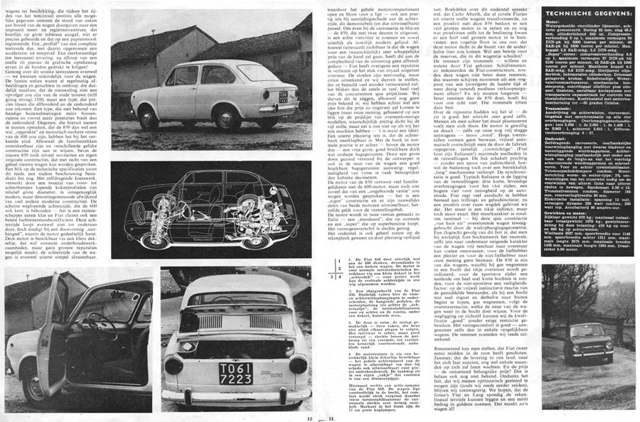 Fiat 850 introductie autovisie