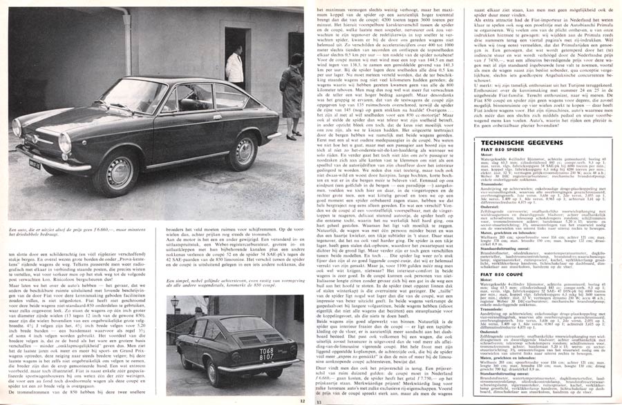 Fiat 850 coupe en spider introductie autovisie