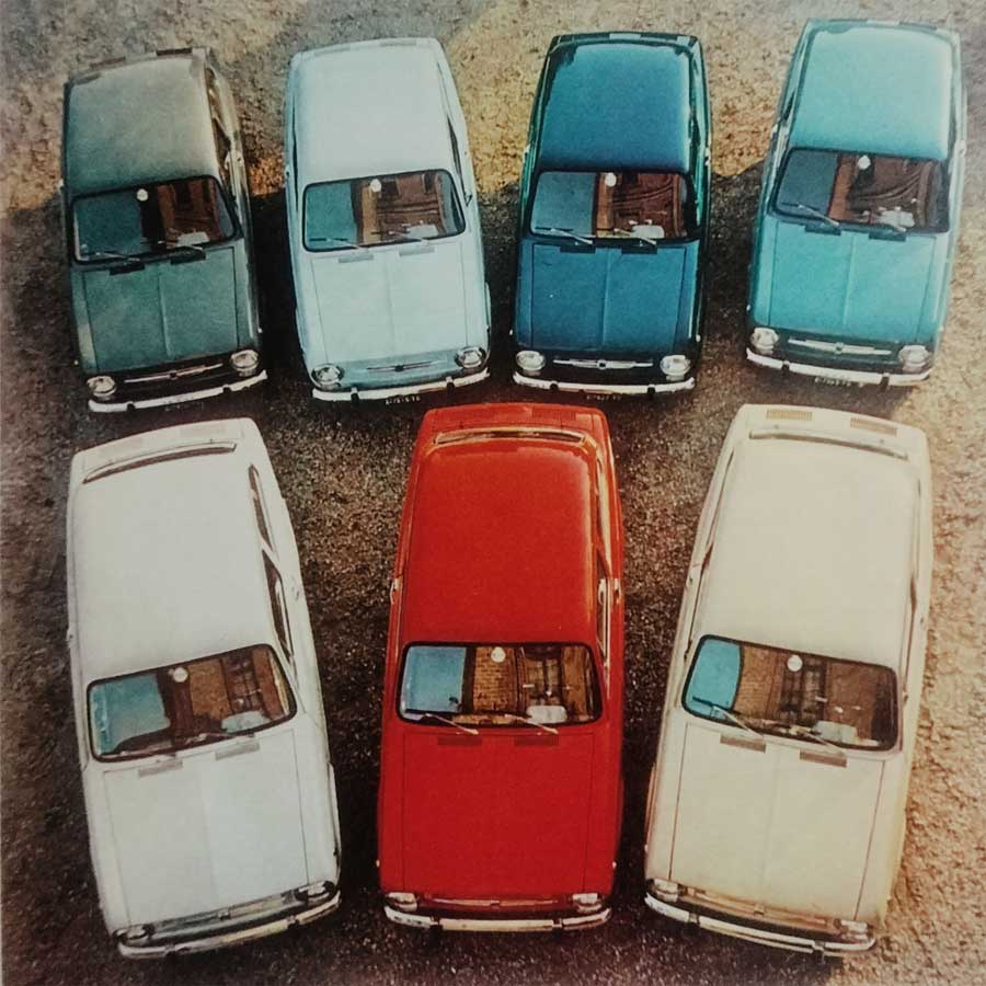 Kleuren van de Fiat 850 Berlina