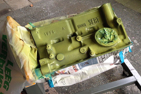 Fiat 850 motorblok in washprimer