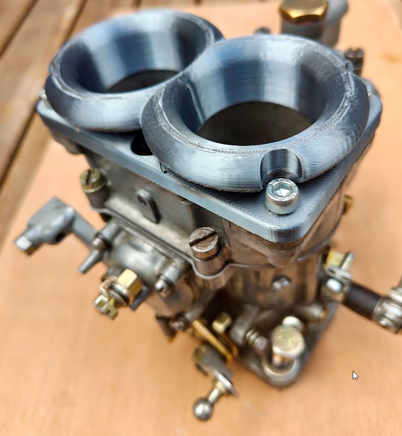 Een 3D geprinte inlaatkelk voor een Weber DCD