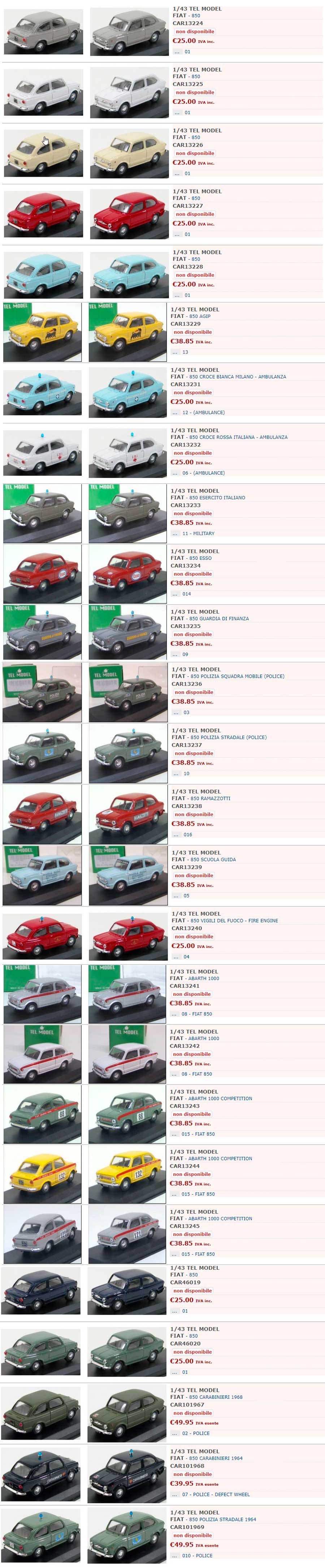 All Fiat 850's van Tel Model