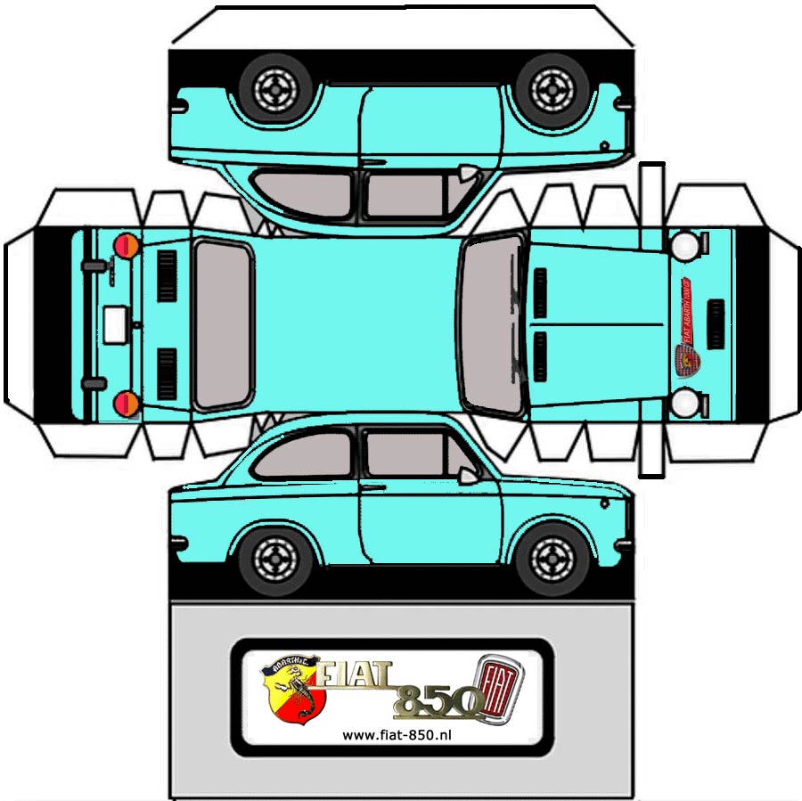 Fiat 850 bouwplaat