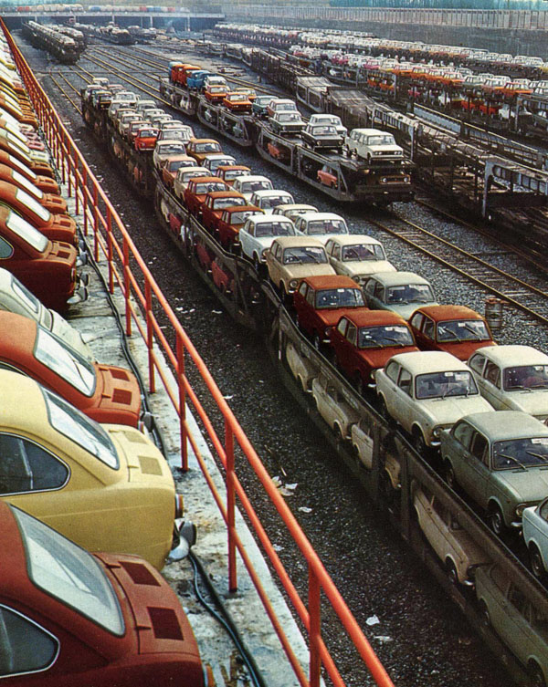 Fiat 850 op Transportterrein in Mirafiori (1970)