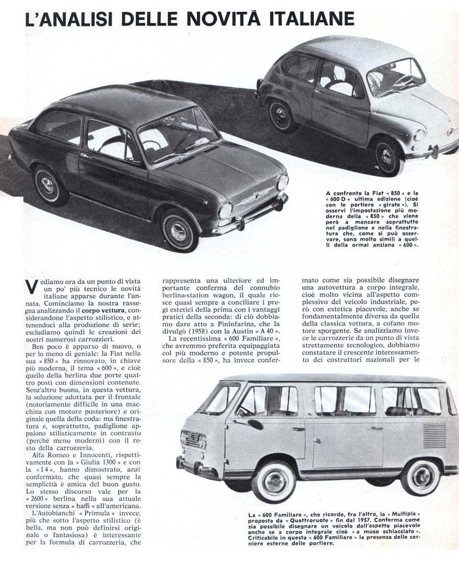 Le Fiat del anno 1964
