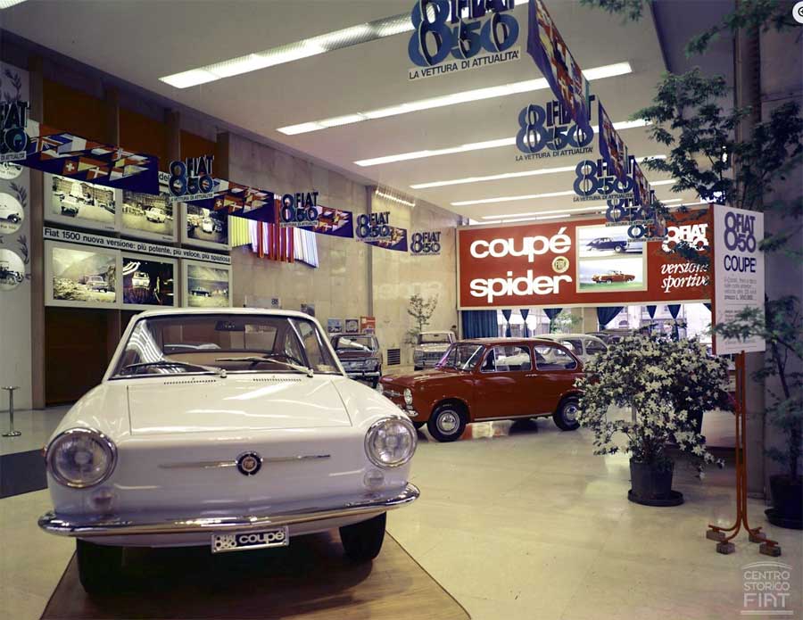 Introductie Fiat 850 Coupé en Spider in Geneve, 1965