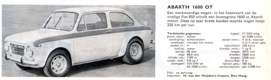 850 abarth ot 1600 gegevens
