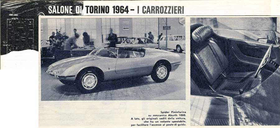 Abarth Pininfarina Spider Turijn 1964