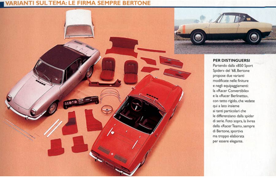 Verschillen Bertone en Fiat 850 Spider
