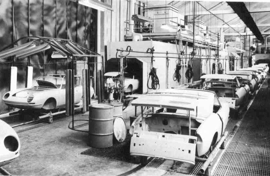 Fiat 850 Spider produktie Bertone