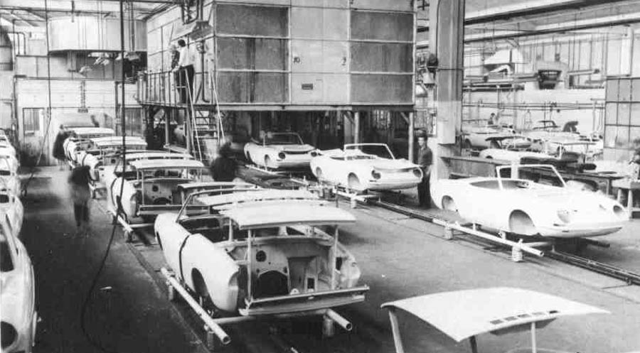 Fiat 850 Spider produktie Bertone