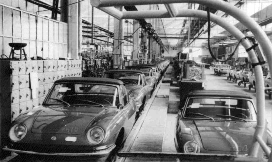 Fiat 850 Spider produktie Bertone