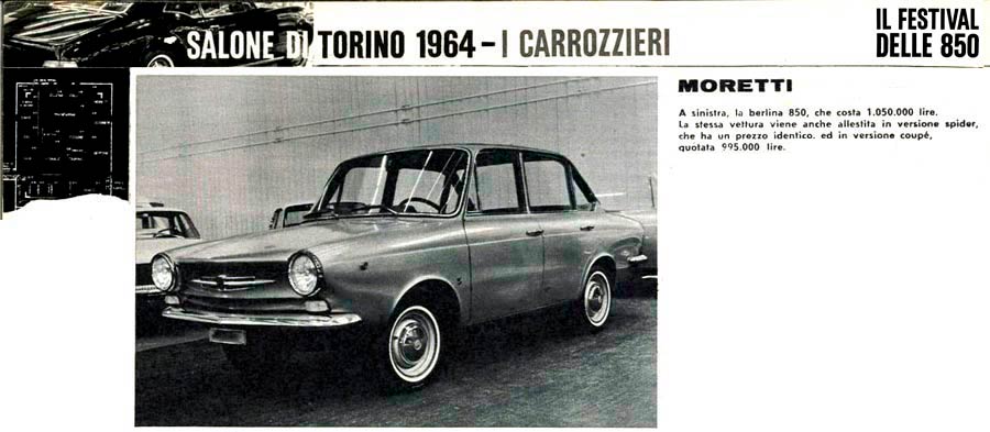 Moretti Fiat 850 in Turijn 1964