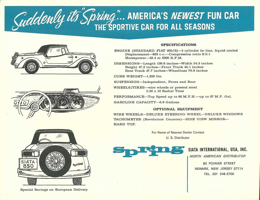 Siata Spring Folder USA