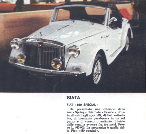 Siata 850 Special Spring