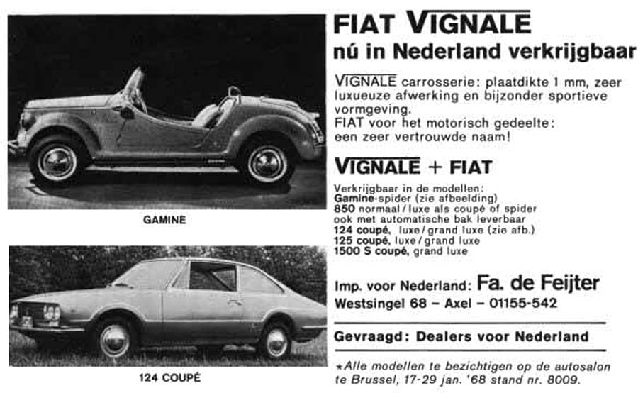 Nederlandse folder Vignale 850 coupé